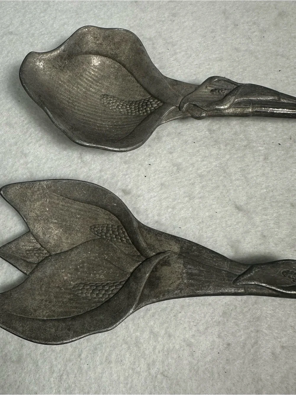 Vintage-Style Metal Serving Spoons in Dark Pewter Finish Arthur Court Collectibl